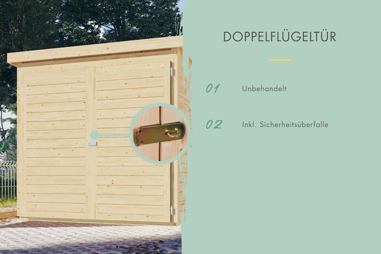 Karibu Fahrradgarage 3/4 inkl. Fahrradschienen (für 3 oder 4 Fahrräder) - 19 mm