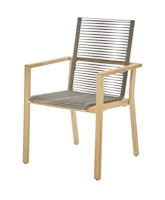 Diamond Garden Stapelstuhl ATLANTA, Premium Teak / Rope Grau