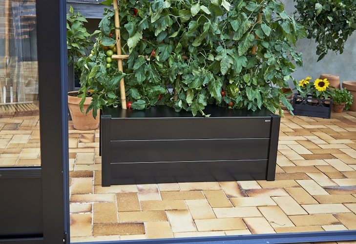 Juliana Pflanzkasten 95 x 55 x 37 cm schwarz ohne Boden