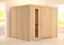 Vorschaubild Karibu Sauna Gobin mit Fronteinstieg 68 mm inkl. 5-teiligem Gratis-Zubehörpaket im Wert von 100 €