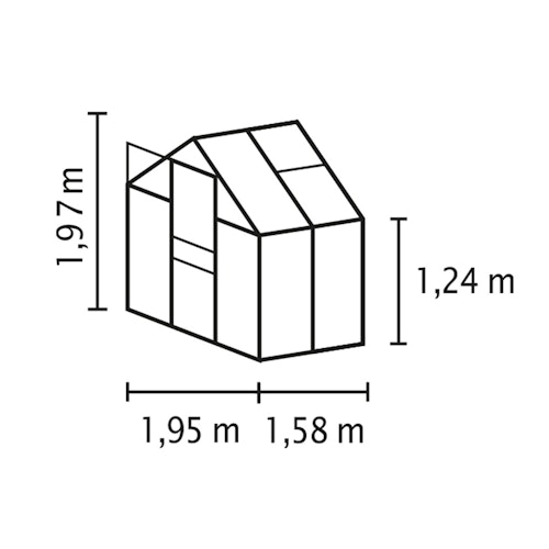 Vitavia Gewächshaus Calypso 3000 inkl. 1 Dachfenster - 3,0 m²