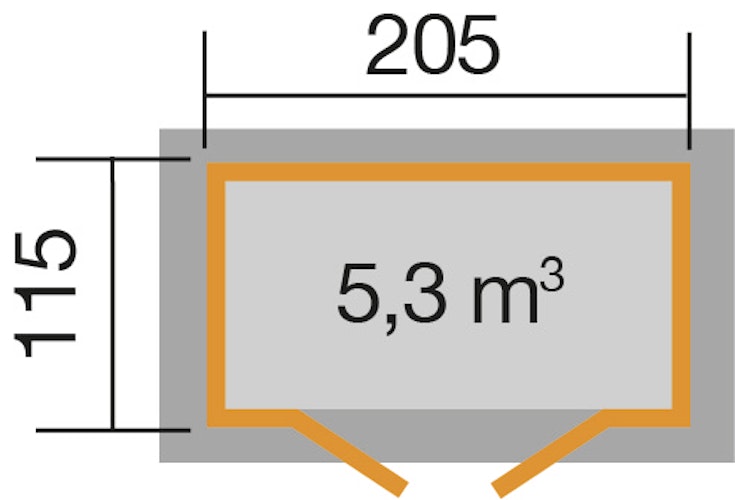 Weka Gartenhaus 265 mit Oberlichtern - 21 mm