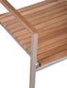 Vorschaubild Garden Pleasure Gartenmöbel Set DENVER 03, Tisch 90 x 90 cm + 4 Stapelsessel, Edelstahl / Teak