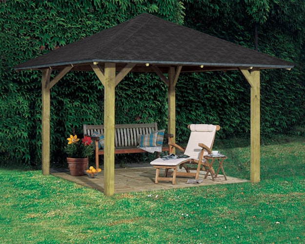 Karibu 4-Eck Pavillon Bergen 1 kesseldruckimprägniert