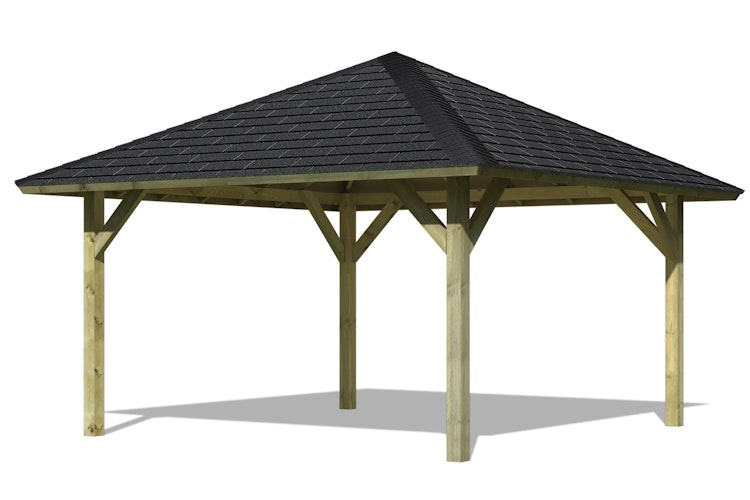 Karibu 4-Eck Pavillon Holm 1 kesseldruckimprägniert Sparset inkl. Dachschindeln