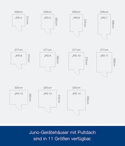 Hörmann Metall-Gerätehaus Juno JPD mit Pultdach