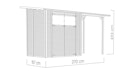 Vorschaubild Bertilo Gartenhaus Pent Modern 2 Plus inkl. Anbaudach - 18 mm