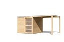 Vorschaubild Karibu Gartenhaus Qubic 1 mit Schiebetür und 240 cm Anbaudach - 19 mm