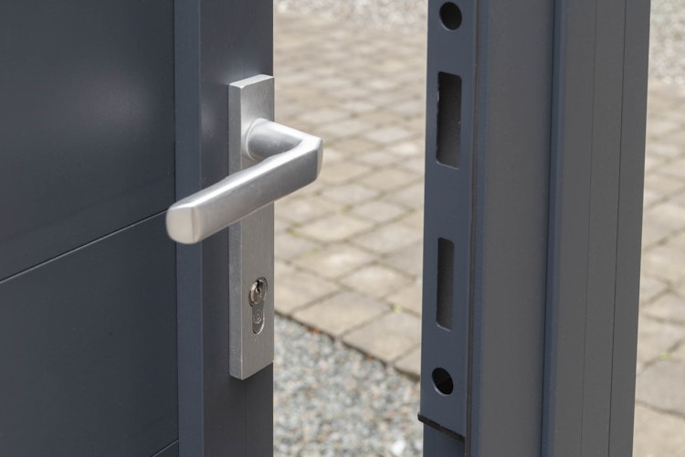 dz VIDUAL Swing Einzeltor Comp-Co WPC 280 x 20 mm Steckprofil