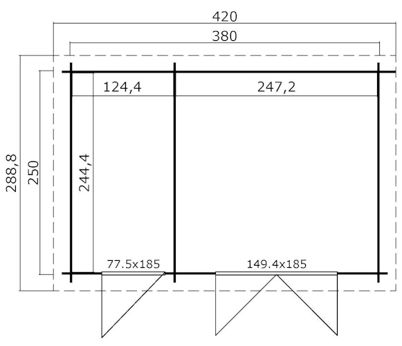 Lasita Maja Gartenhaus Belmont 1 - 28 mm