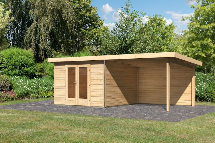 Karibu Premium Gartenhaus Radeburg 1 - 40 mm (Homeoffice-Gartenhaus)