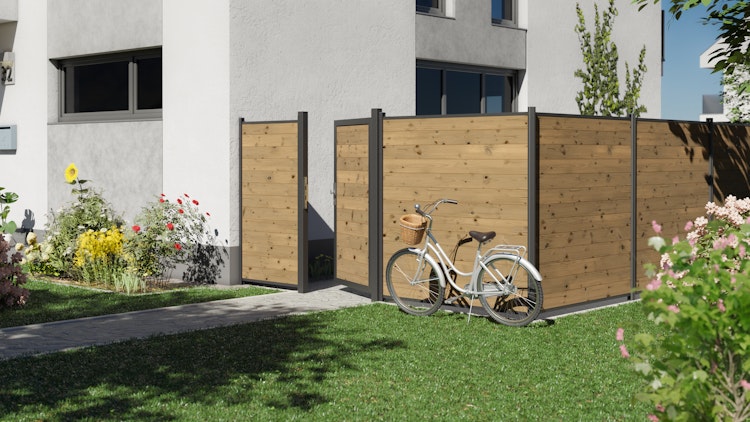 TraumGarten SYSTEM Holz Thermo Massiv Tor Anthr.-Rahmen 98 x 180