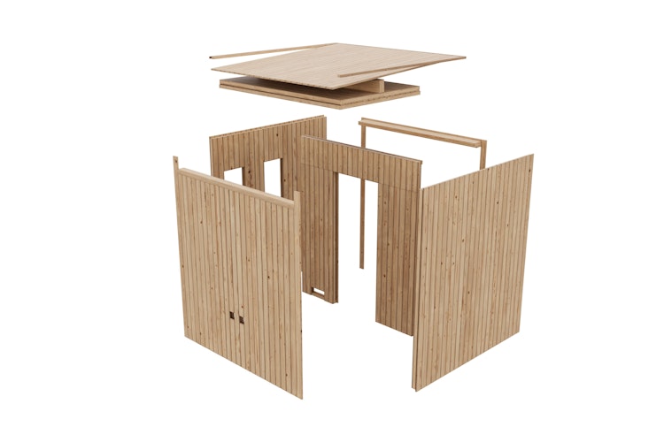 Karibu Design Gartenhaus Home Office Studio 1 Blackline - 73 mm