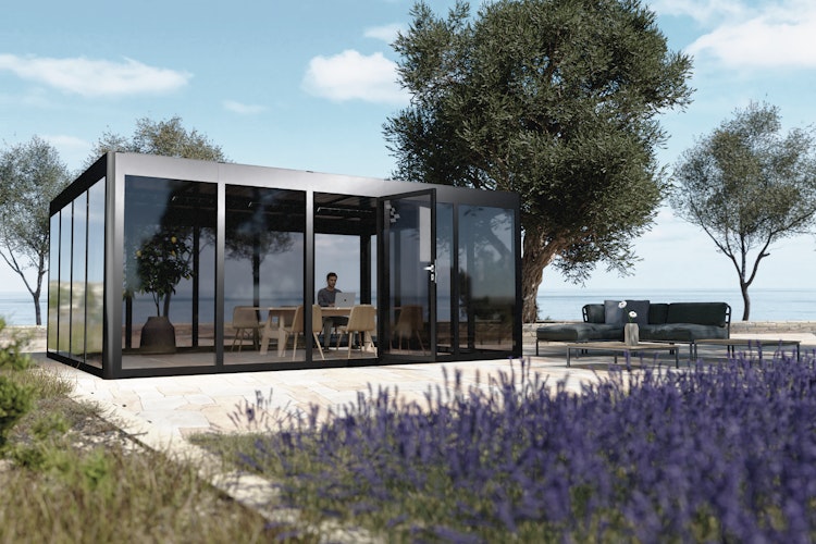 SunElements Design Gewächshaus/Sommergarten SunGarden Power mit 400 Wp PH-Dach 