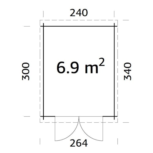 Palmako Gartenhaus Ella 6,9 m² - 28 mm