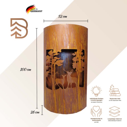 Badeko Set: Nova Hirsch (Säule, Schale & Kugel - inkl. Beleuchtung)