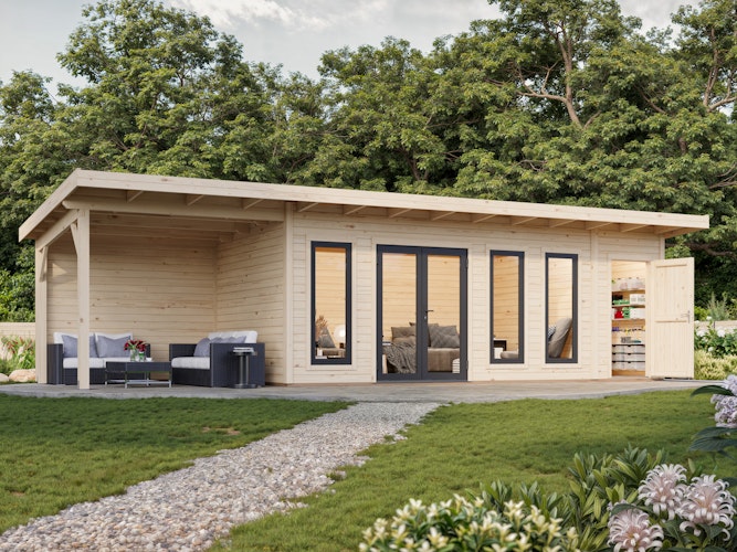 Palmako Gartenhaus Aurelia 19,2+7,9 m² - 44 mm