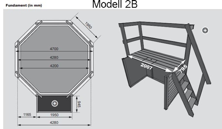 Karibu Pool Modell 2 A/B/C/D - kesseldruckimprägniert