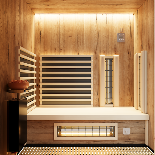 Infraworld Infrarotkabine TrioSol Prima 1 inkl. VITALcorner inkl. 5-teiligem gratis Zubehörset