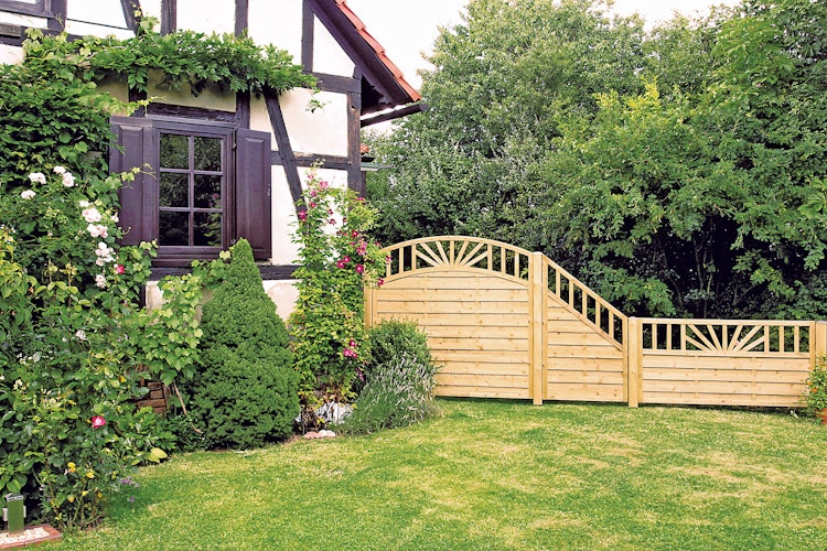 T&J FREIBURG Zaunelement Doppelbogen 180x180/160