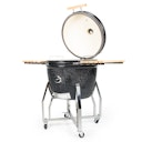 Vorschaubild Yakiniku Kamado Keramikgrill XXLARGE Set inkl. Pro-Set + Gestell + Rollen + Seitentische