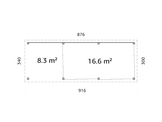 Palmako Gartenhaus Connect Lenna 24,9 m² Set 718 Slide Plus mit Isolierglas-Schiebetüren - 28 mm