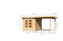 Vorschaubild Karibu Woodfeeling Gartenhaus Kandern 1/2/3 mit 235 cm Schleppdach + Rückwand