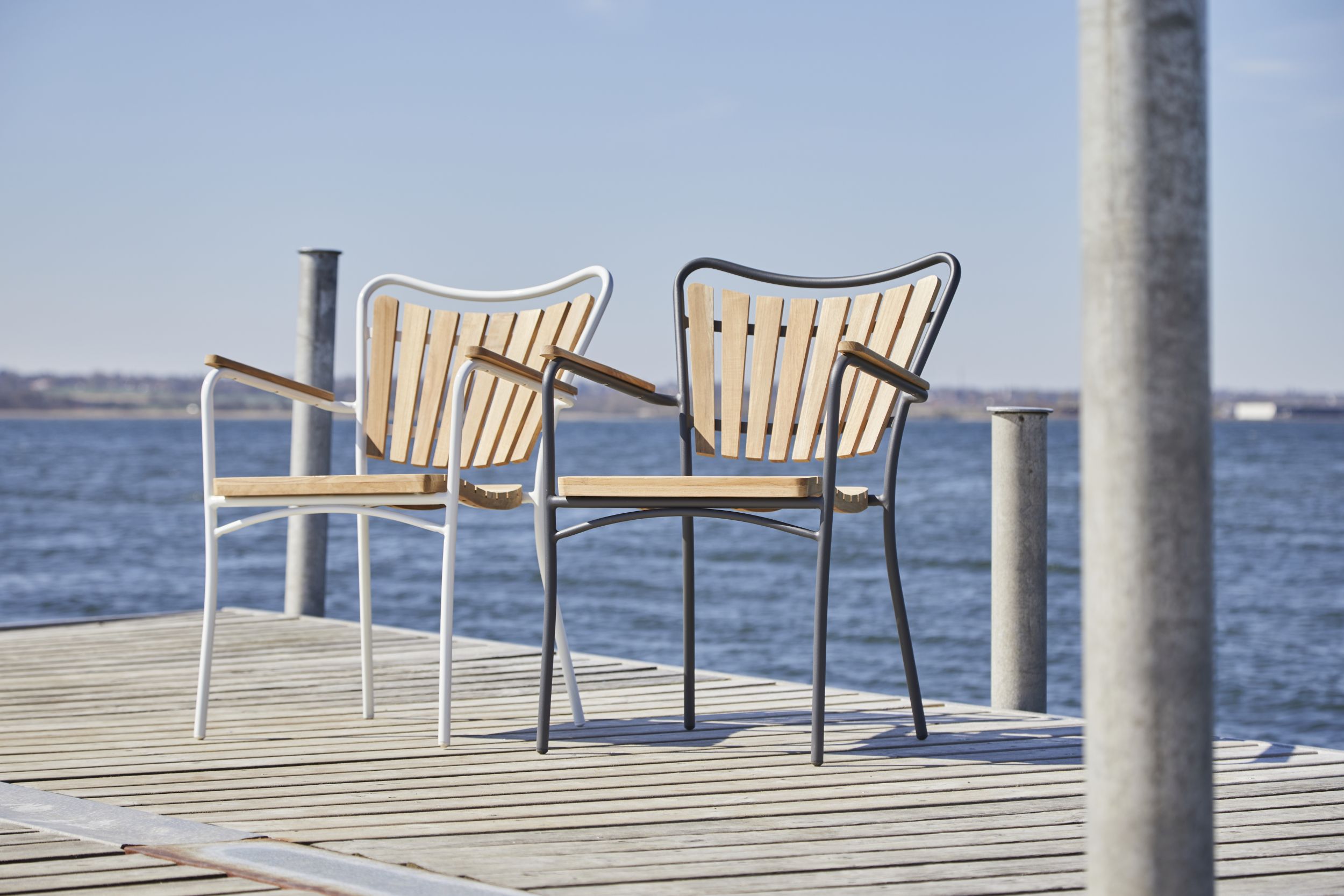 Cinas Stapelsessel ELLEN, Aluminium / Teak