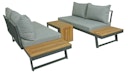 Vorschaubild Garden Pleasure Lounge Set FELICE, Aluminium / Akazie / Kissen 100 % Polyester