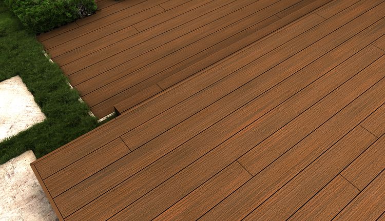 NewTechWood Gigante Vintage WPC-Terrassendiele Hohlkammer Teak  23 x 210 mm