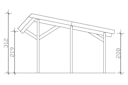 Vorschaubild Skan Holz Harz - Pultdach Einzelcarport aus Nadelholz Breite 321 cm