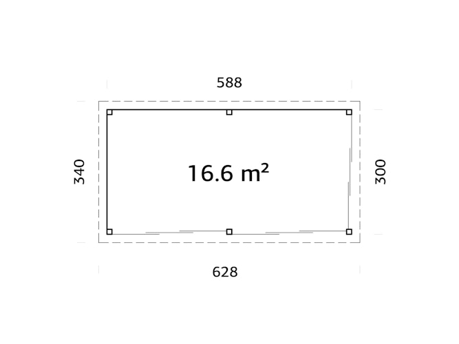 Palmako Gartenhaus Connect Lenna 16,6 m² Set 702 Slide Plus mit Isolierglas-Schiebetüren - 28 mm
