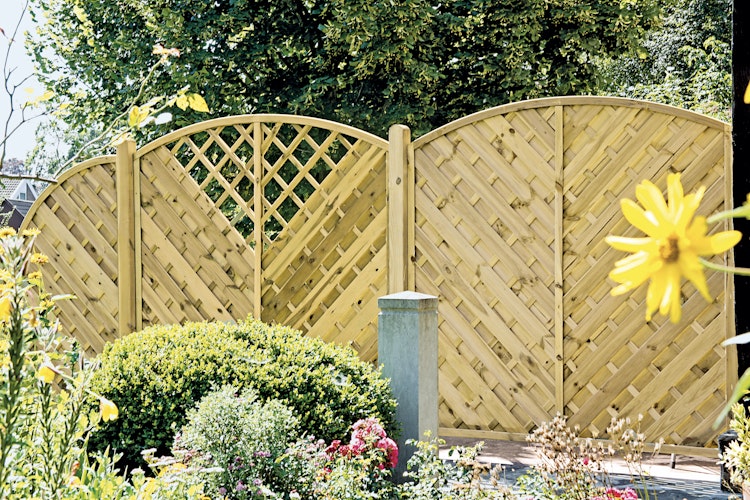 T&J MAXI DIAGONAL BOGEN Lamellenzaun 180 x 180/160 cm