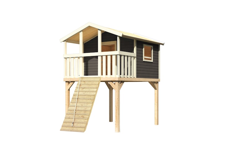 Akubi Stelzenhaus Benjamin mit Holzrampe