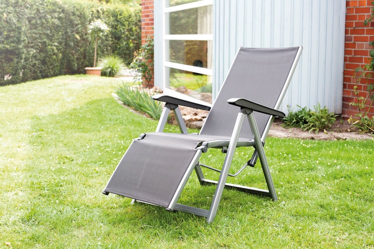 Kettler Relaxsessel BASIC PLUS, Aluminium Silber / Outdoorgewebe Anthrazit