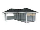 Vorschaubild Palmako Pavillon Bianca 24,9 m² Set 523 Slide Plus mit Isolierglas-Schiebetüren