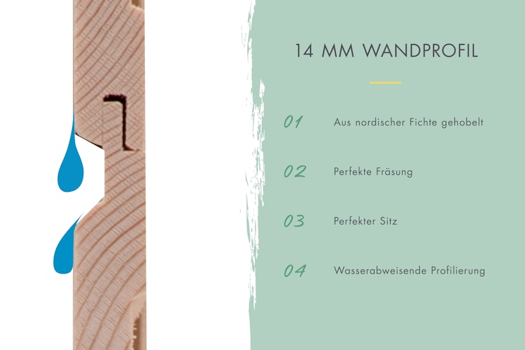 Karibu Gartenhaus Amrum (Merseburg) 1/2 - 14 mm inkl. gratis Expressversand