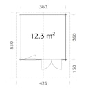 Vorschaubild Palmako Gartenhaus Sally 12,3 m² - 44 mm