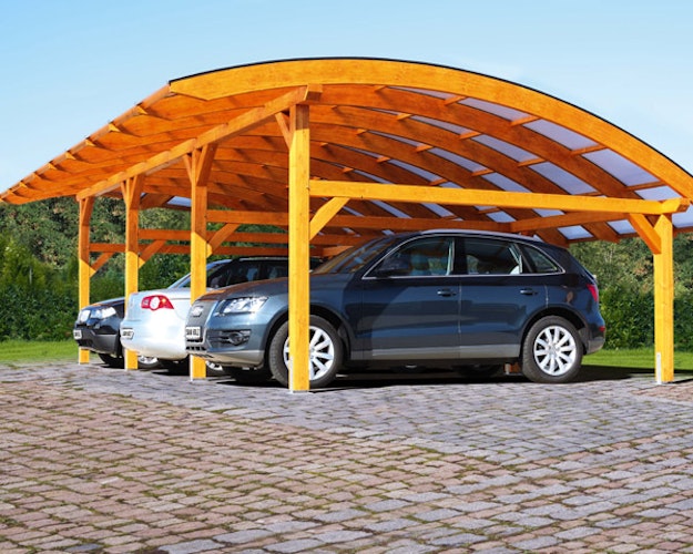 Skan Holz Schwaben Carport-Stellplatzerweiterung aus Leimholz Breite 299cm