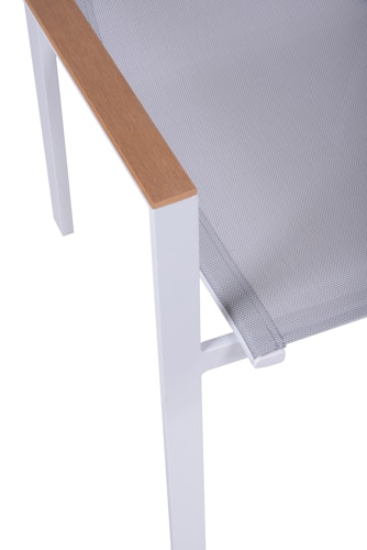 Garden Pleasure Stapelstuhl VENICE 2er Set, Aluminium Weiß / Kunststoffgewebe Hellgrau