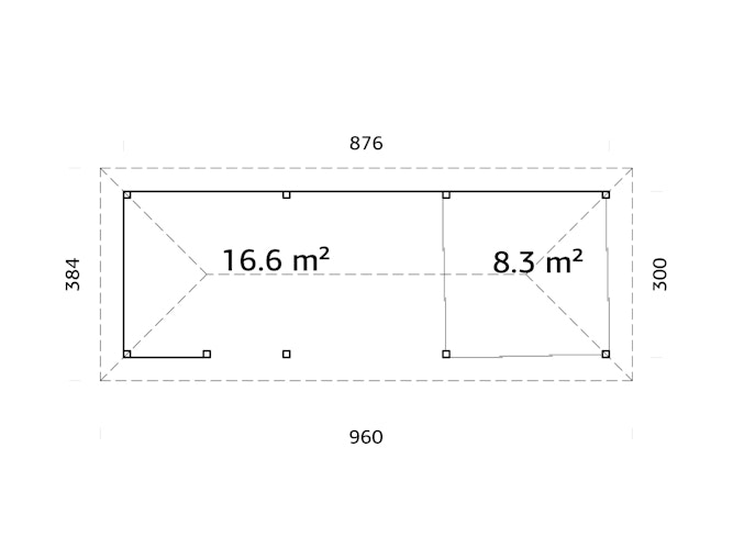 Palmako Pavillon Bianca 24,9 m² Set 516 Slide Plus mit Isolierglas-Schiebetüren