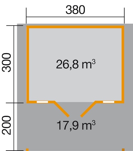 Weka 45 mm Weekendhaus 137 A mit Vordach (200 cm)