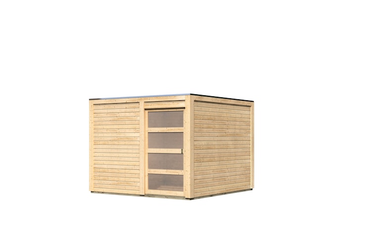 Karibu Gartenhaus Qubic 2 mit Schiebetür - 19 mm