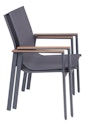 Vorschaubild Garden Pleasure Gartenmöbel Set SILEA 01, Tisch 200 x 100 + 4 Stapelsessel, Aluminium / Nonwood / Kunststoffgewebe