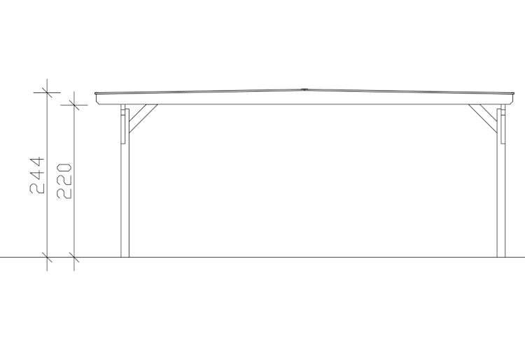 Skan Holz Odenwald - Design Doppel Carport aus Leimholz Breite 640 cm