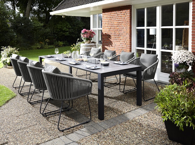Diamond Garden Stuhl KOS, Edelstahl Dunkelgrau / Rope / Kissen Sunproof (100 % Polypropylen)