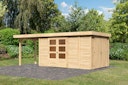 Vorschaubild Karibu Woodfeeling Gartenhaus Retola 2/3/4/5/6 inkl. Anbauschrank u. 240 cm Schleppdach