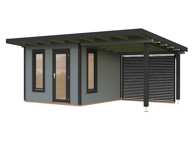 Palmako Premium Gartenhaus Grace 8,1 m² inkl. 8,1 m² Anbau - 56 mm