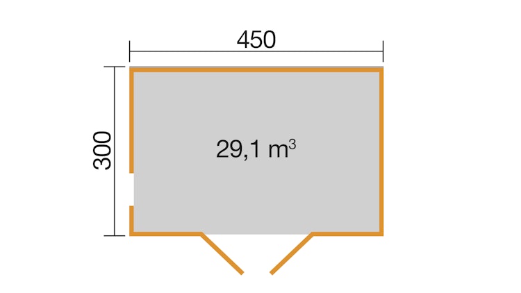 Design Gartenhaus P 285 mit Panorama-Glastüren - 28 mm