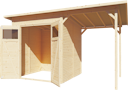 Vorschaubild Bertilo Gartenhaus Pent Modern 3 Plus inkl. Anbaudach - 18 mm